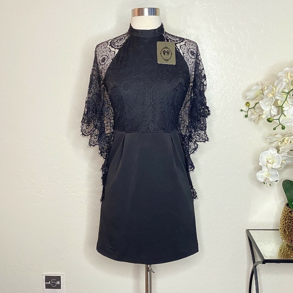 TOV Womens Dolman Sleeve Black Dress Size S NWT